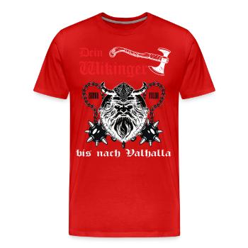 Your Viking - Men's Premium Organic T-Shirt - red - Front - Damien (186cm)