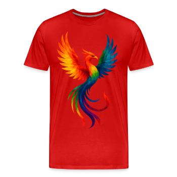 WPAP Stil Tiere - Phönix - Männer Premium Bio T-Shirt - Rot - Vorne - Damien (186cm)