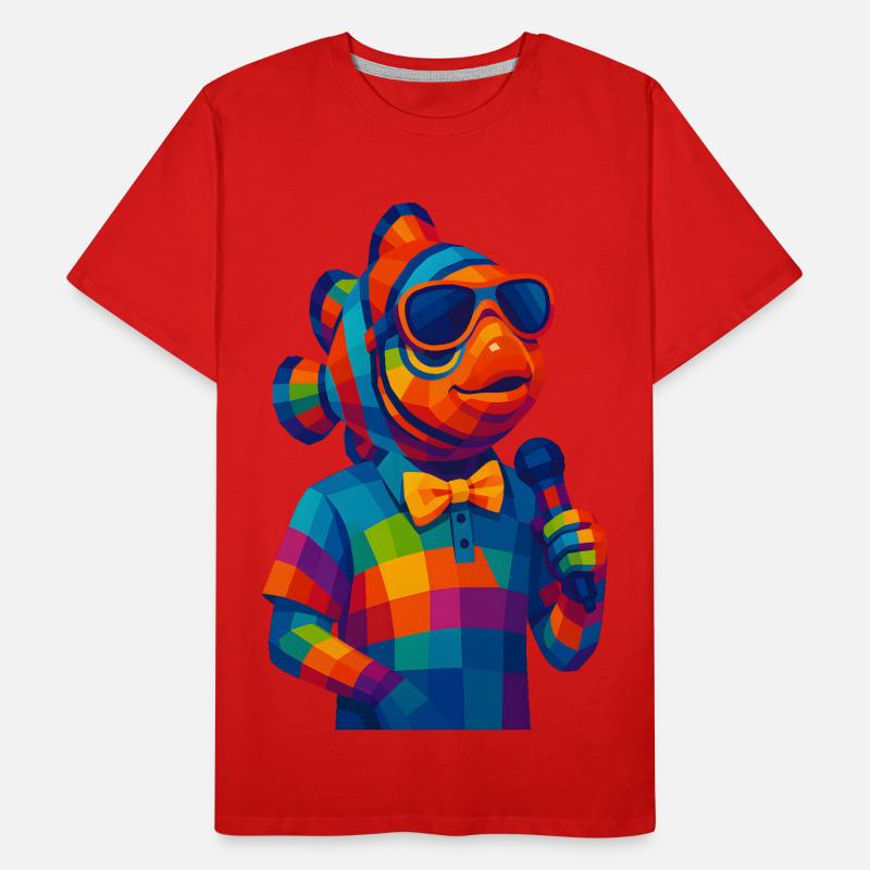 WPAP Polygon Stil Tiere - Clownfisch mit Fliege Männer Premium Bio T-Shirt