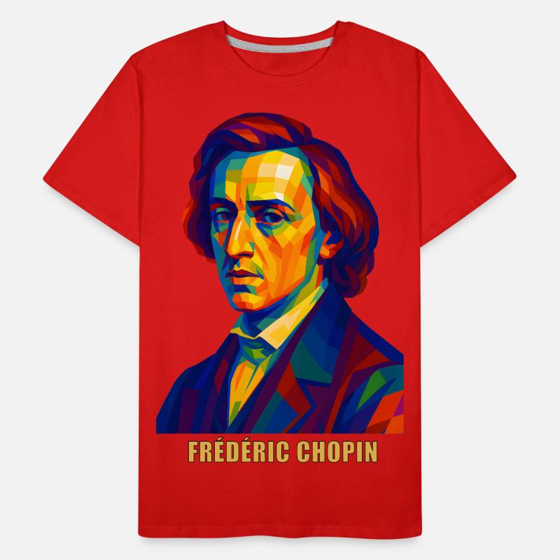 WPAP Polygon Portrait Frederic Chopin Composer Men's Premium Organic T-Shirt