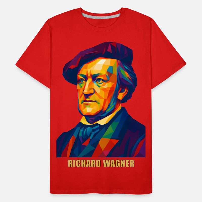 WPAP Polygon Portrait Richard Wagner Compositeur T-shirt bio Premium Homme