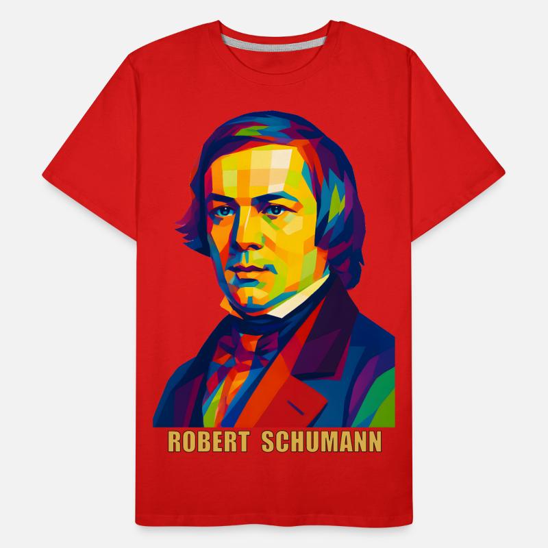 WPAP Polygon Portrait Robert Schumann Composer Men's Premium Organic T-Shirt