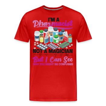 Pharmacy Tech Technician - Männer Premium Bio T-Shirt - Rot - Vorne - Damien (186cm)