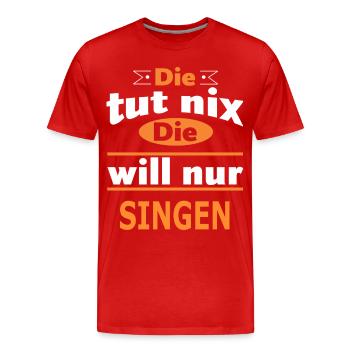 SINGEN - Männer Premium Bio T-Shirt - Rot - Vorne - Damien (186cm)