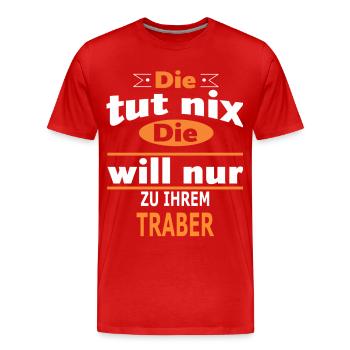TRABER - Männer Premium Bio T-Shirt - Rot - Vorne - Damien (186cm)