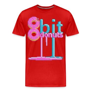 8bit Donuts - Männer Premium Bio T-Shirt - Rot - Vorne - Damien (186cm)