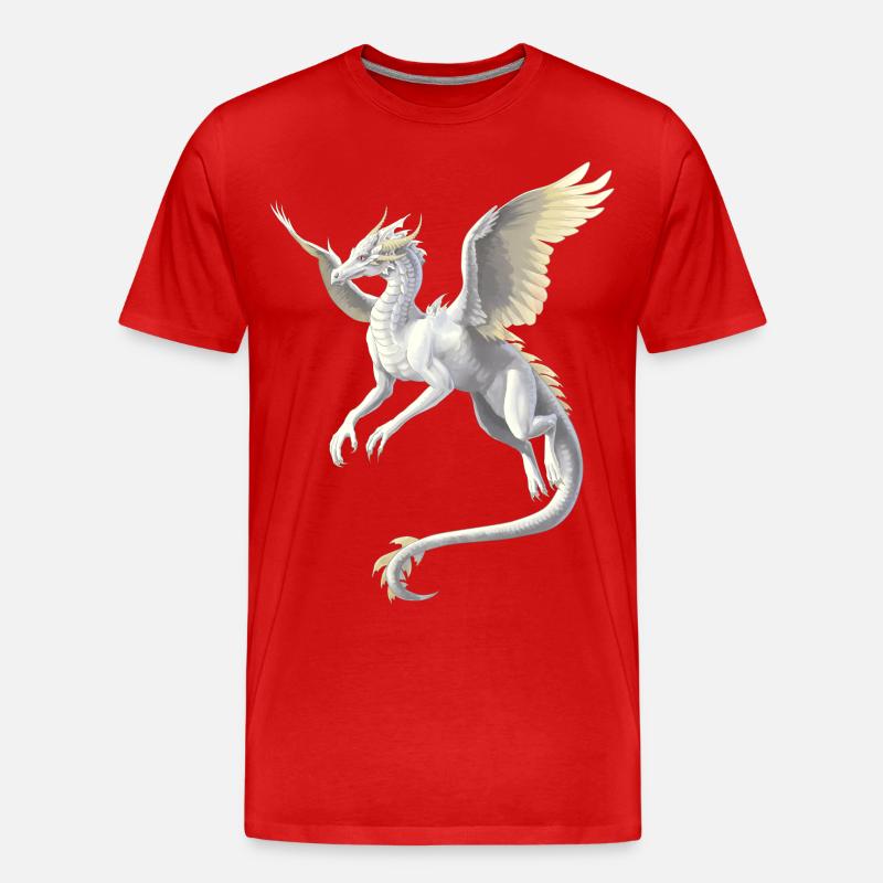 Weißer Drache - Männer Premium Bio T-Shirt - Rot
