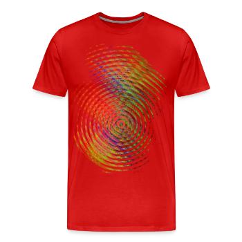 Ondes de couleur - T-shirt bio Premium Homme - rouge - Devant - Damien (186cm)