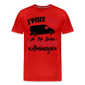 J'peux pas j'me barre en fourgon aménagé - T-shirt bio Premium Homme - rouge - Devant - Damien (186cm)