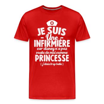 Je Suis Une Infirmière Humour Cadeau Infirmière - T-shirt bio Premium Homme - rouge - Devant - Damien (186cm)