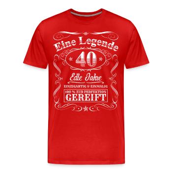 Legende 40 Jahre 40. Geburtstag Männer Frauen - Männer Premium Bio T-Shirt - Rot - Vorne - Damien (186cm)