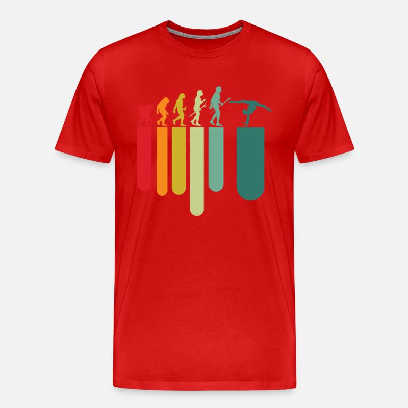 Gymnastik Evolution - Männer Premium Bio T-Shirt - Rot