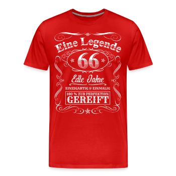 Legende 66 Jahre 66. Geburtstag Männer Frauen - Männer Premium Bio T-Shirt - Rot - Vorne - Damien (186cm)