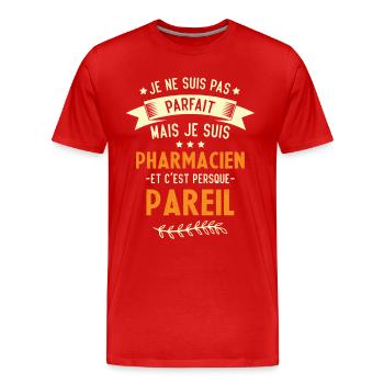 je suis pharmacien cadeau pharmacien - T-shirt bio Premium Homme - rouge - Devant - Damien (186cm)