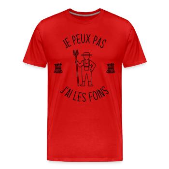 Je Peux Pas J'ai Les Foins - T-shirt bio Premium Homme - rouge - Devant - Damien (186cm)