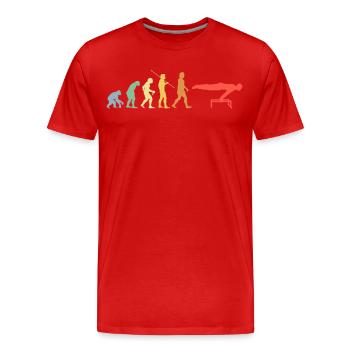 Calisthenics Evolution Retro Planche Strength Athlètes - T-shirt bio Premium Homme - rouge - Devant - Damien (186cm)