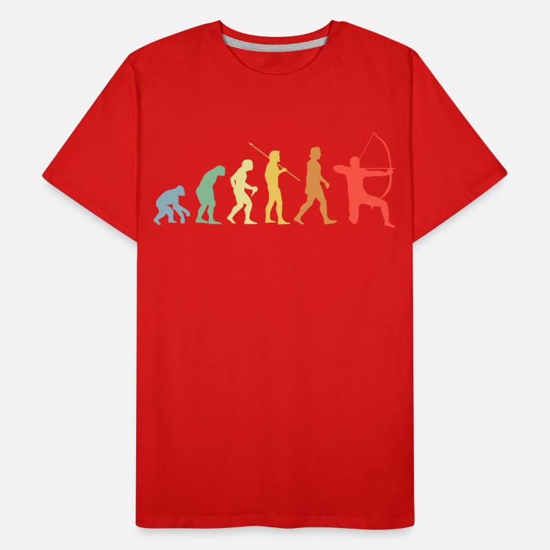 Bogen Evolution Retro Bogenschießen Bogenschütze Männer Premium Bio T-Shirt