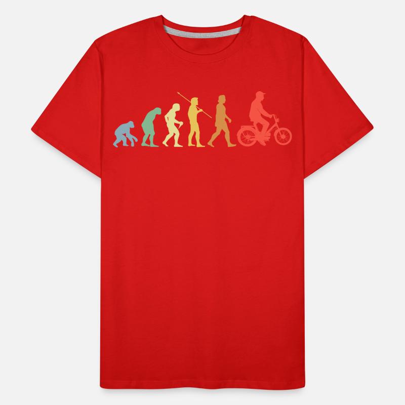 Mofa Evolution Retro Moped Mofafahrer Männer Premium Bio T-Shirt
