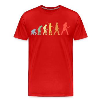 Electric Guitar Evolution Retro Music Guitarist - Men's Premium Organic T-Shirt - red - Front - Damien (186cm)