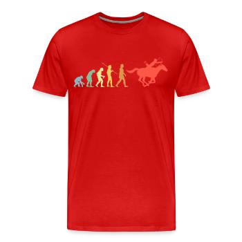 Pferd Und Bogen Evolution Retro Bogenschießen - Männer Premium Bio T-Shirt - Rot - Vorne - Damien (186cm)