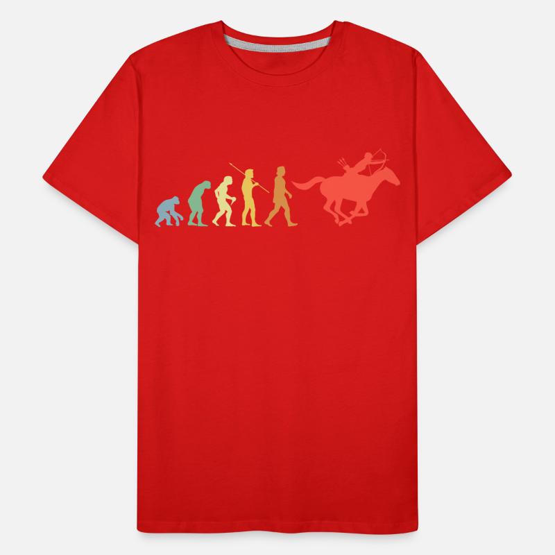 Pferd Und Bogen Evolution Retro Bogenschießen Männer Premium Bio T-Shirt