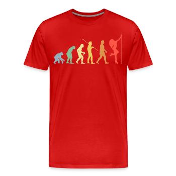 Pole Dance Evolution Rétro Pole Dancer - T-shirt bio Premium Homme - rouge - Devant - Damien (186cm)
