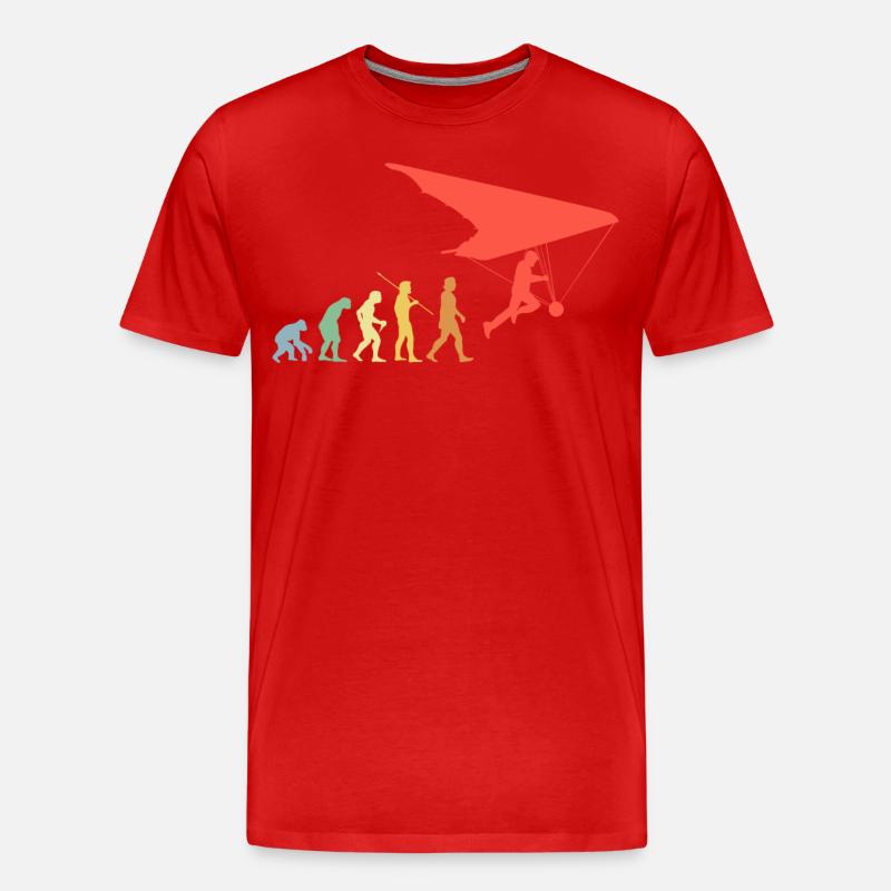 Paragleiten Evolution Retro Paragleiter Geschenk - Männer Premium Bio T-Shirt - Rot