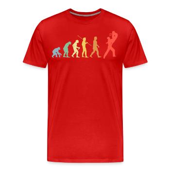 Tanzen Evolution Retro Tanzsport Tänzer - Männer Premium Bio T-Shirt - Rot - Vorne - Damien (186cm)