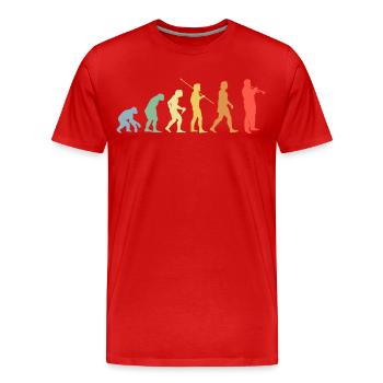 Trumpet Evolution Retro Music Trumpet Player - Men's Premium Organic T-Shirt - red - Front - Damien (186cm)