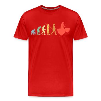 Drums Evolution Retro Music Drummer - Men's Premium Organic T-Shirt - red - Front - Damien (186cm)