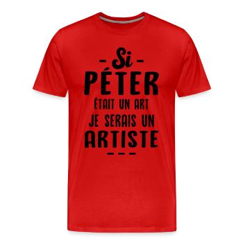 Humour Si péter était un art je serais un artiste - T-shirt bio Premium Homme - rouge - Devant - Damien (186cm)