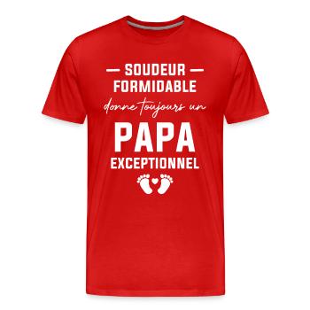 Soudeur formidable et un papa exceptionnel - T-shirt bio Premium Homme - rouge - Devant - Damien (186cm)