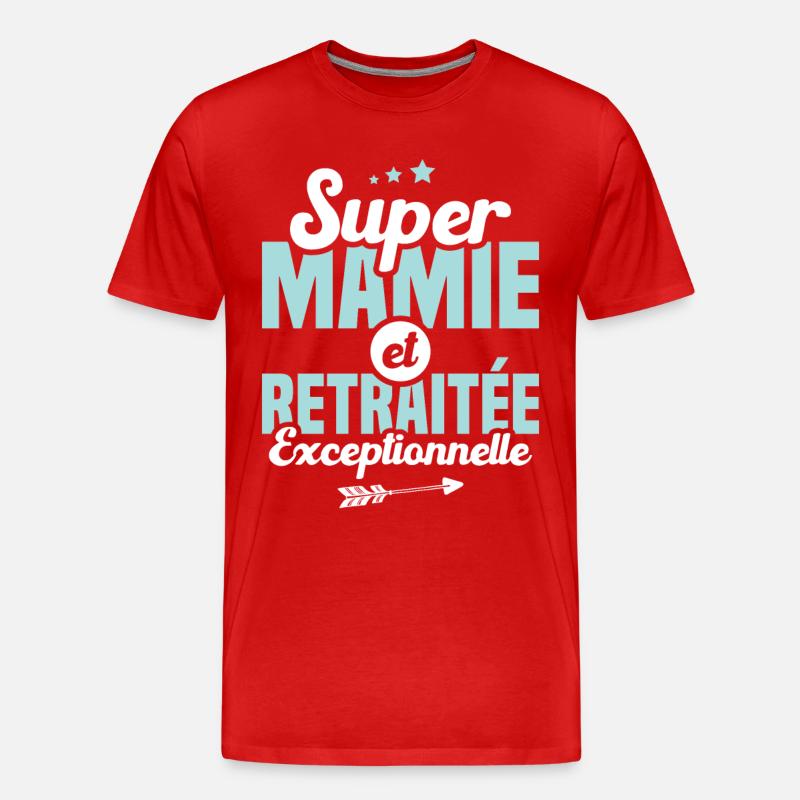 Super mamie et retraitée exceptionnelle - T-shirt bio Premium Homme - rouge