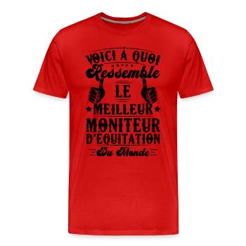Le meilleur moniteur d'équitation du monde - T-shirt bio Premium Homme - rouge - Devant - Damien (186cm)