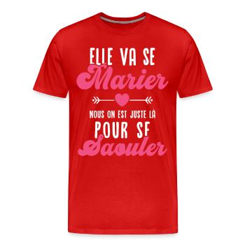 Elle va se marier - T-shirt bio Premium Homme - rouge - Devant - Damien (186cm)