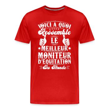 Le meilleur moniteur d'équitation du monde - T-shirt bio Premium Homme - rouge - Devant - Damien (186cm)