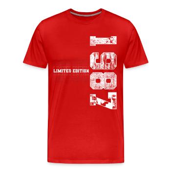 Limited Edition 1987 Year of Birth 1987 Gift - Men's Premium Organic T-Shirt - red - Front - Damien (186cm)