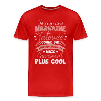 Godmother tattooed like a normal godmother - Men's Premium Organic T-Shirt - red - Front - Damien (186cm)