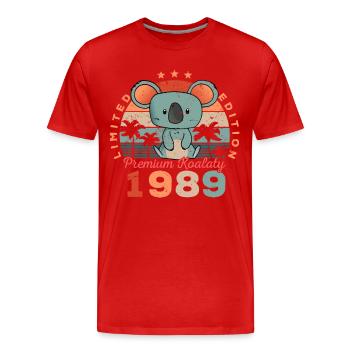 Année de naissance 1989 Anniversaire Koala Koala Bear - T-shirt bio Premium Homme - rouge - Devant - Damien (186cm)