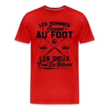 Humour Cadeau Pour Joueur De Billard - T-shirt bio Premium Homme - rouge - Devant - Damien (186cm)