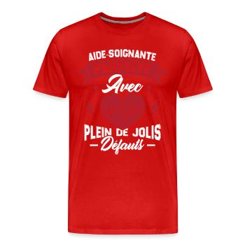 Aide soignante parfaite, Cadeau Aide soignante - T-shirt bio Premium Homme - rouge - Devant - Damien (186cm)