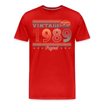 Vintage 1989 Year of birth 1989 Birthday Men - Men's Premium Organic T-Shirt - red - Front - Damien (186cm)