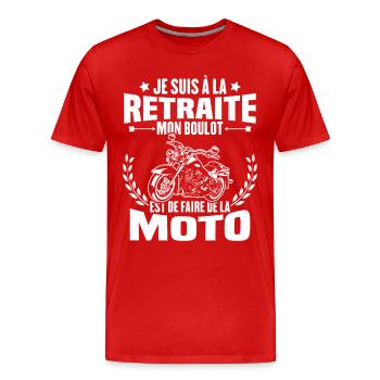 Retraite motard cadeau humour motard retraité moto - T-shirt bio Premium Homme - rouge - Devant - Damien (186cm)