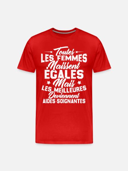 Les meilleures femmes deviennent aides-soignantes - T-shirt bio Premium Homme - rouge