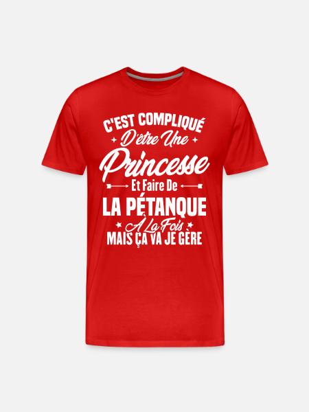 Princesse et pétanque - T-shirt bio Premium Homme - rouge