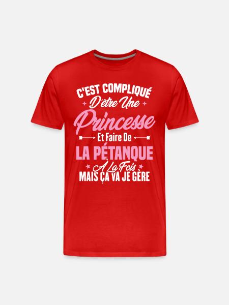 Princesse et pétanque - T-shirt bio Premium Homme - rouge
