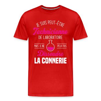 Je suis peut être technicienne de laboratoire - T-shirt bio Premium Homme - rouge - Devant - Damien (186cm)