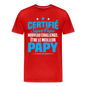 Cadeau nouveau challenge être le meilleur papy - T-shirt bio Premium Homme - rouge - Devant - Damien (186cm)