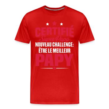 Cadeau nouveau challenge être le meilleur papy - T-shirt bio Premium Homme - rouge - Devant - Damien (186cm)