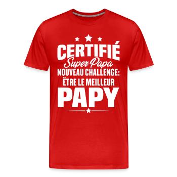 Cadeau nouveau challenge être le meilleur papy - T-shirt bio Premium Homme - rouge - Devant - Damien (186cm)